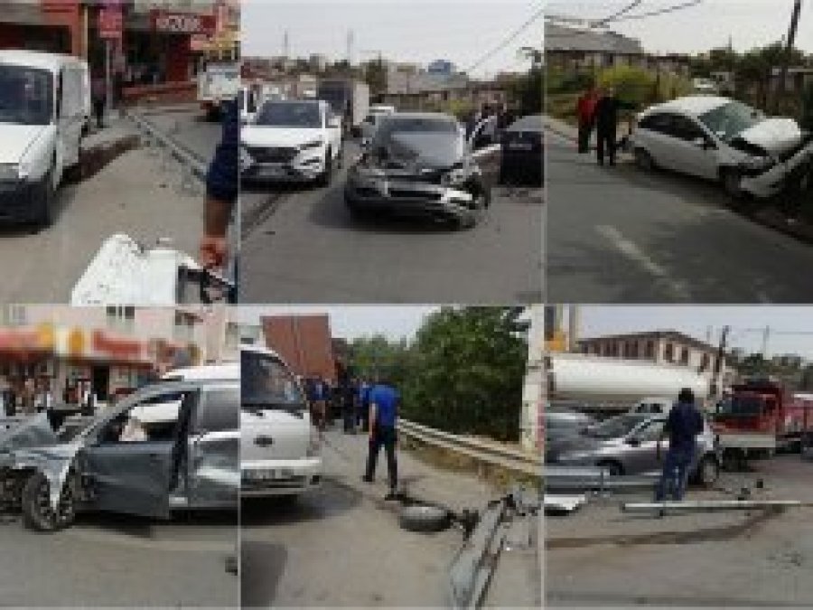 Freni boşalan kamyon 13 aracı parçaladı