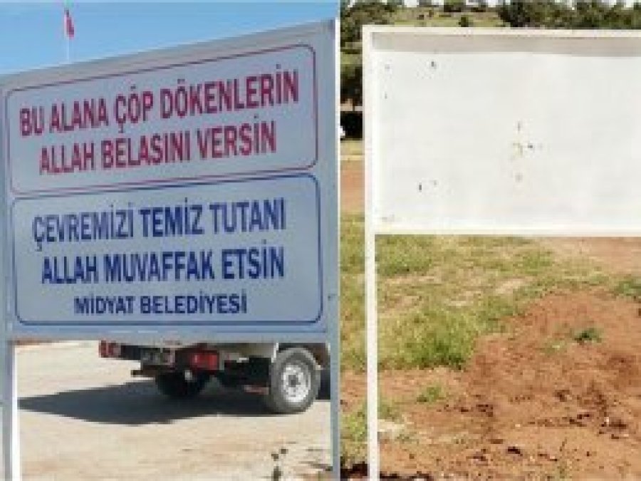 Belediyenin "dualı ve beddualı" tabelaları silindi