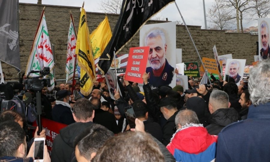 İstanbul'da Süleymani'nin şehadetini tebrik ABD'ye protesto eylemi