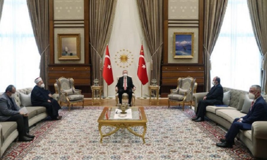 Şeyh İkrime Sabri, Erdoğan'la görüştü; görüşmede Mehmet Görmez de yer aldı
