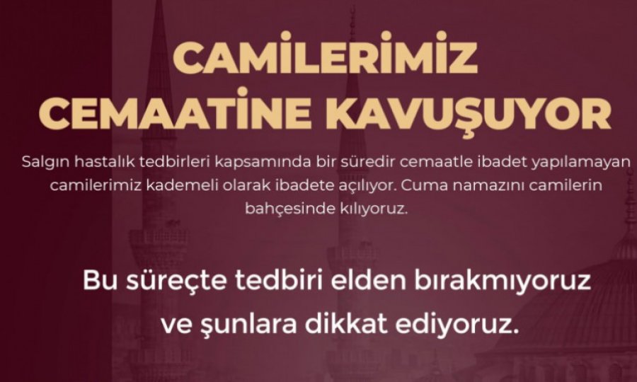 Diyanetten cuma namazı için uyarı afişi