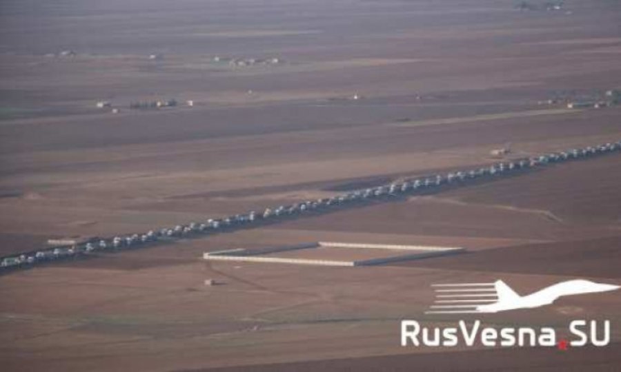 Suriye'de klometrelerce uzanan ABD hırsızlık konvoyu görüntülendi
