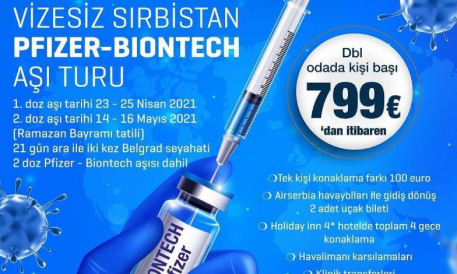 Sırbistan'a Pfizer/BioNTech aşısı turları için Büyükelçilik'ten uyarı