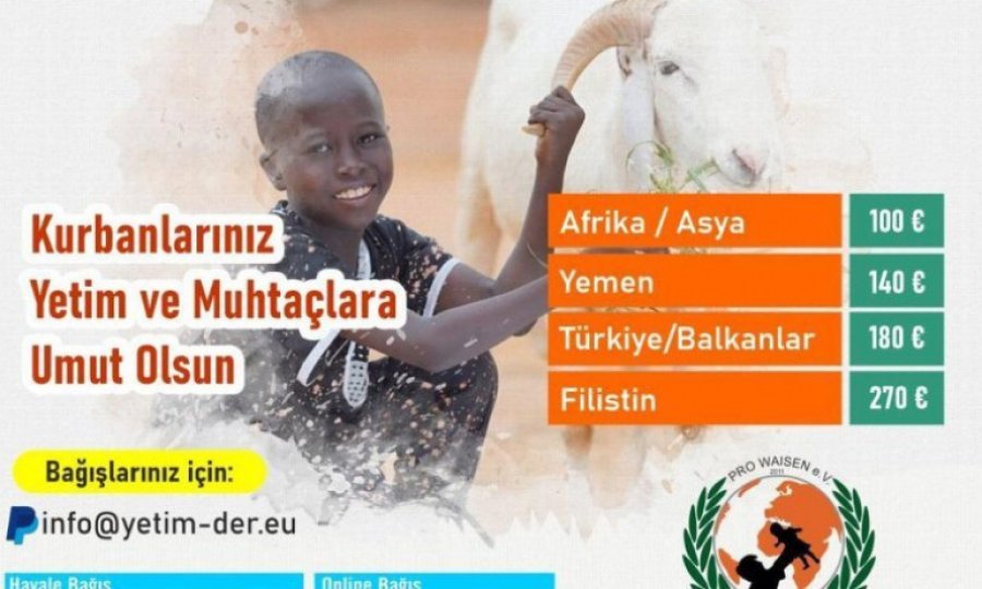 Avrupa Yetim-Der'in Yetim ve Muhtaçlar için 'Kurban 2021' kampanyası devam ediyor