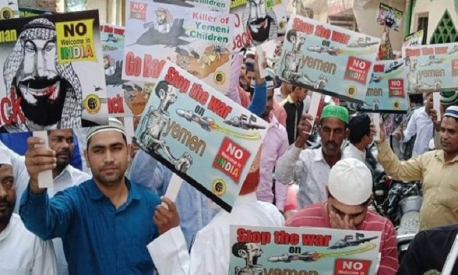Hindistan'da Bin Selman'ın ziyaretine karşı protesto gösterileri